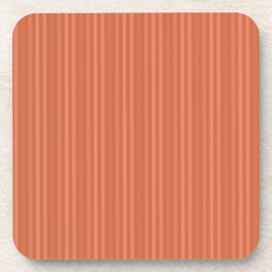 Mandarin Orange Vertical Stripes Coaster