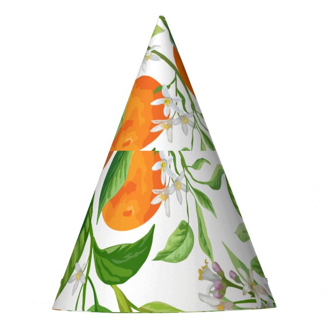 Mandarin: Tropical Colourful Pattern Party Hat (Front)