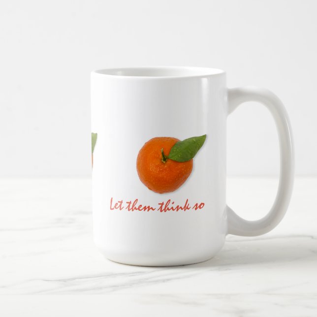 Mandarin with green leaf coffee mug (Right)