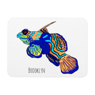 Mandarinfish cartoon illustration magnet