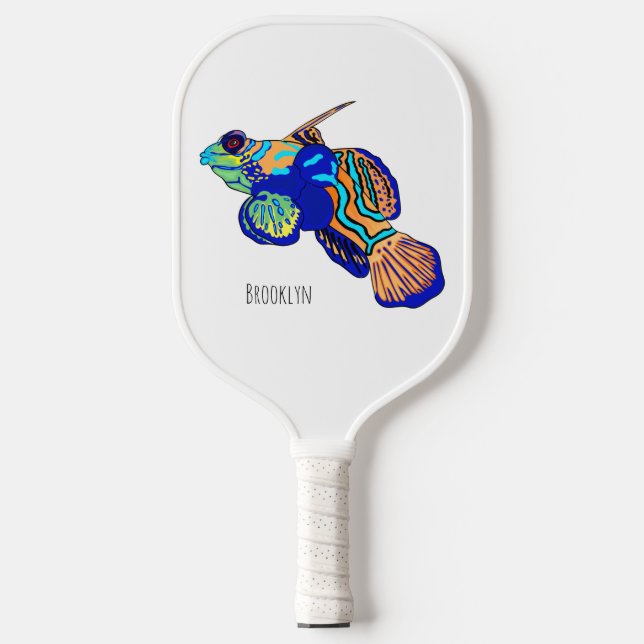 Mandarinfish cartoon illustration pickleball paddle (Front)