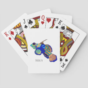 Mandarinfish cartoon illustration playing cards