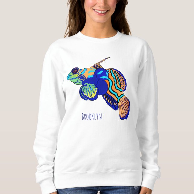 Mandarinfish cartoon illustration sweatshirt (Front)