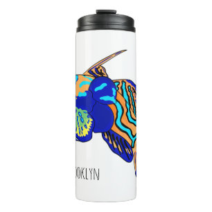 Mandarinfish cartoon illustration thermal tumbler