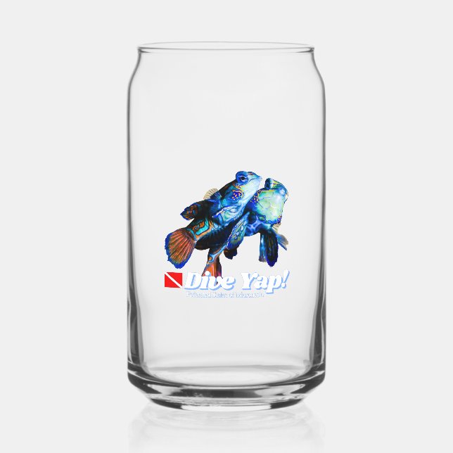 Mandarinfish couple  can glass (Front)