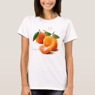 Mandarins and splashes of watercolor painting T-Shirt