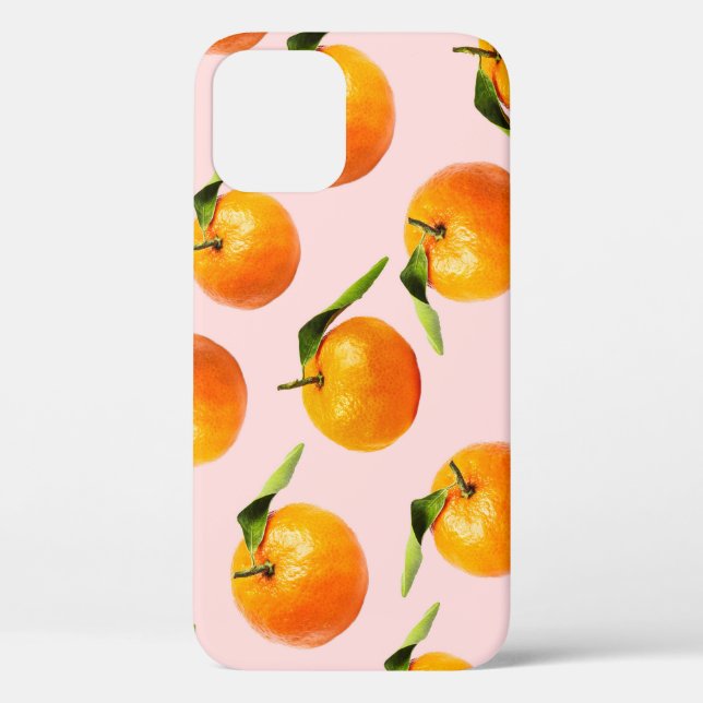 Mandarins Leaf Pink Seamless Pattern Case-Mate iPhone Case (Back)