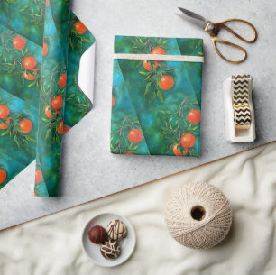 Mandarins on a Winter's Night by Alfred Fox Wrapping Paper