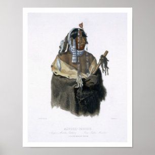 Mandeh-Pahchu, a Young Mandan Indian, plate 24 fro Poster