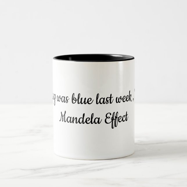 Mandela Effect Conspiracy Time Travel parallel  Two-Tone Coffee Mug (Center)