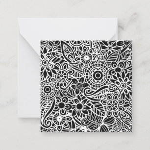 Mandela Floral Black White Modern Fun Gift Card