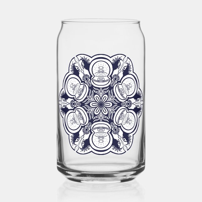 Mandela flowers line art can glass (Front)