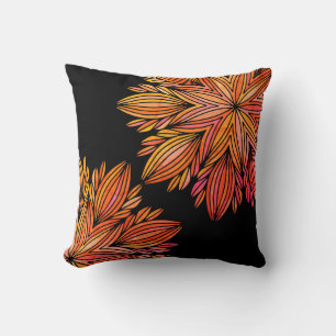 Mandela Orange Black Designer Cushion