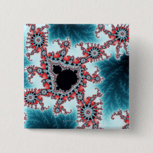 Mandelbrot 7 15 cm square badge