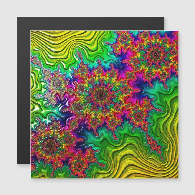 Mandelbrot Color Explosion Magnetic Card (Front/Back)