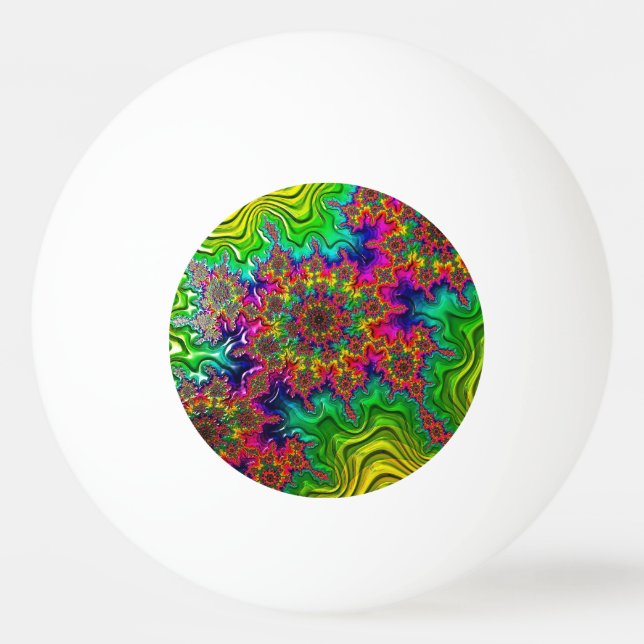 Mandelbrot Color Explosion Ping Pong Ball (Front)