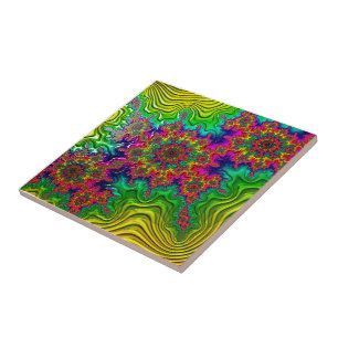 Mandelbrot Colour Explosion Ceramic Tile
