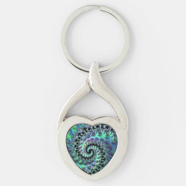 Mandelbrot Discovery Heart Key Ring (Front)