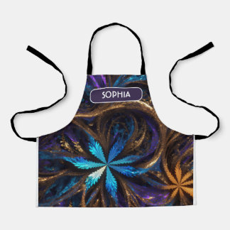 Mandelbrot Flowers Retro Colourful Personalised Pa Apron