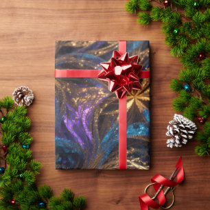 Mandelbrot Flowers Retro Colourful Personalised Pa Wrapping Paper