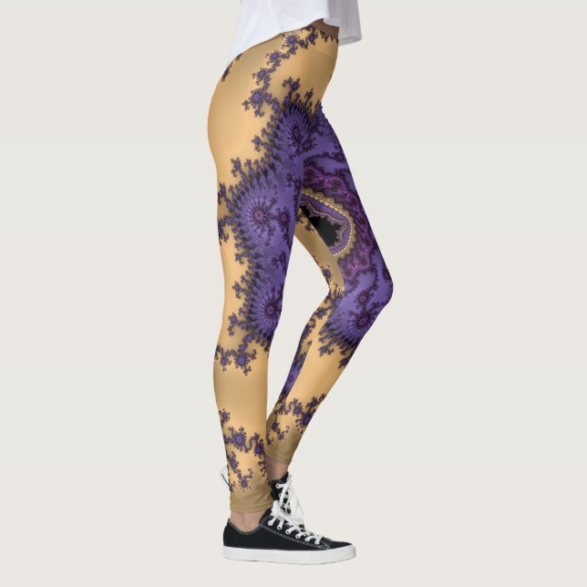 Mandelbrot Fractal Art Print Leggings (Right)