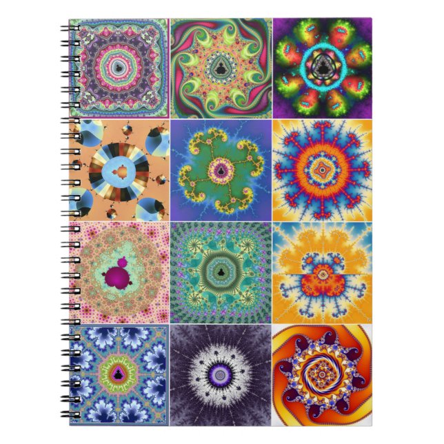 Mandelbrot Fractal Collage Notebook (Front)
