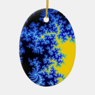Mandelbrot Fractal Ice Crystal Pattern Ceramic Tree Decoration