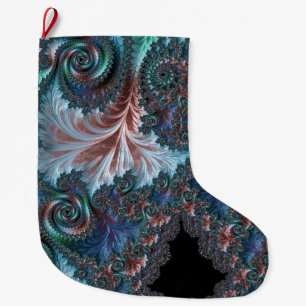 Mandelbrot Fractal Large Christmas Stocking