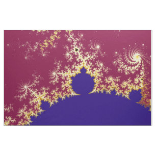 Mandelbrot Fractal Red Gold Blue Fabric