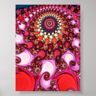 Mandelbrot Seahorse Valley Fractal Zoom in Magenta Poster
