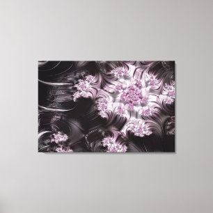Mandelbrot Set Fractal Digital Art Pink & Black Canvas Print