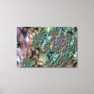 Mandelbrot Set Fractal Digital Art Tea Green Canvas Print