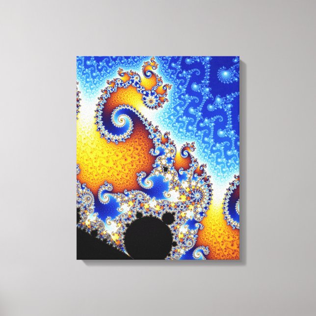 Mandelbrot Set Satellite Double Spiral Fractal Canvas Print (Front)
