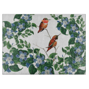 Mandevilla Flowers Hummingbird Birds Cutting Board