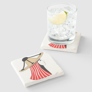 Mandil w Chachiya: Symbols of Jebala Identity Stone Coaster