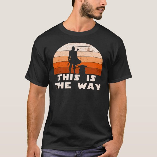 Mando Retro This is The Way and the Baby Sunset  E T-Shirt (Front)