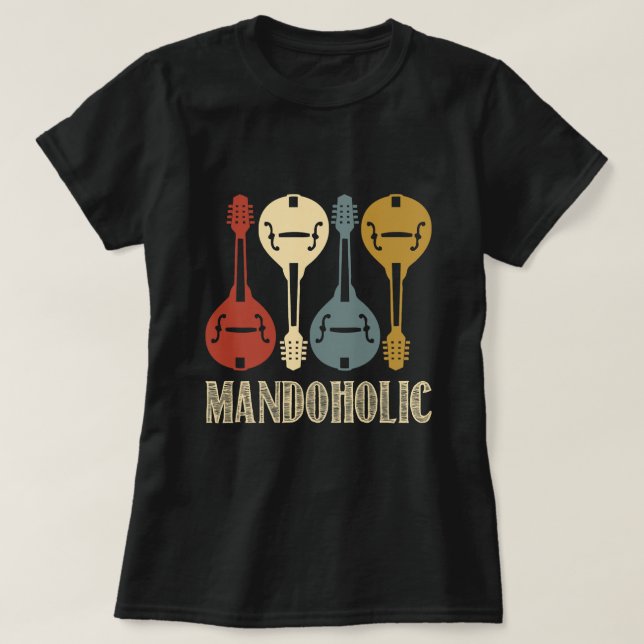 Mandoholic mandolin lover musician T-Shirt (Design Front)