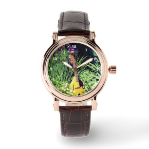 Mandolin And Iris Flower Garden Watch