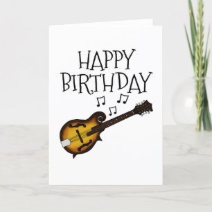 Mandolin Birthday Card Mandolinist Musician