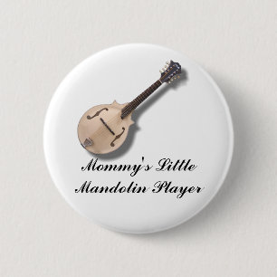 MANDOLIN-BUTTON 6 CM ROUND BADGE