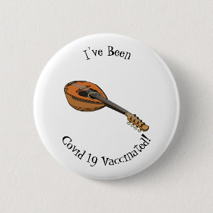 Mandolin cartoon illustration 6 cm round badge