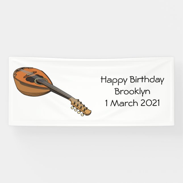 Mandolin cartoon illustration banner (Horizontal)