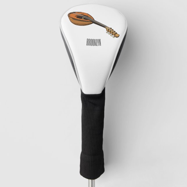 Mandolin cartoon illustration golf head cover (Front)