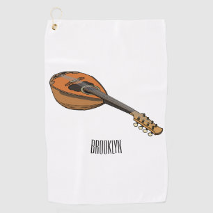 Mandolin cartoon illustration golf towel