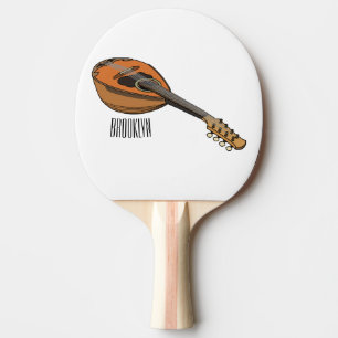 Mandolin cartoon illustration ping pong paddle