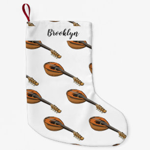 Mandolin cartoon illustration small christmas stocking