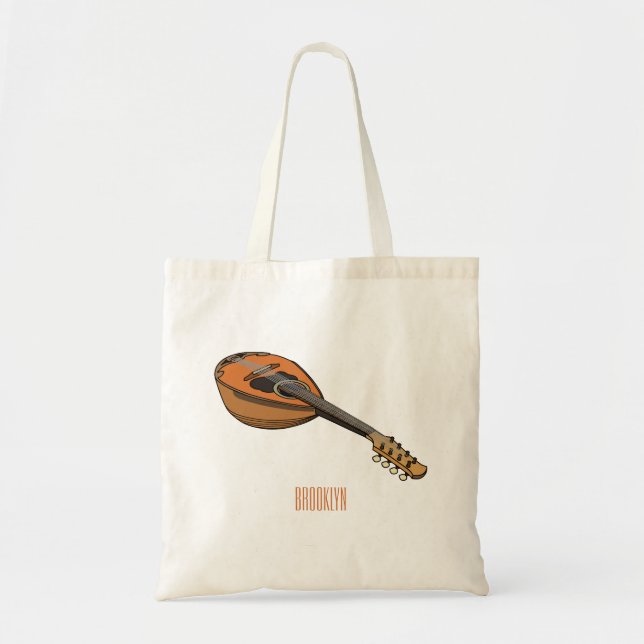 Mandolin cartoon illustration tote bag (Front)