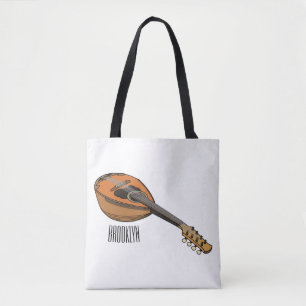 Mandolin cartoon illustration tote bag