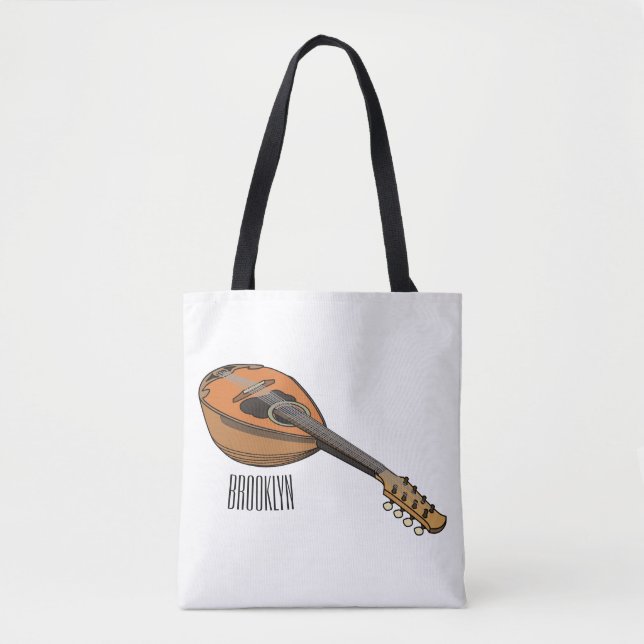 Mandolin cartoon illustration tote bag (Front)