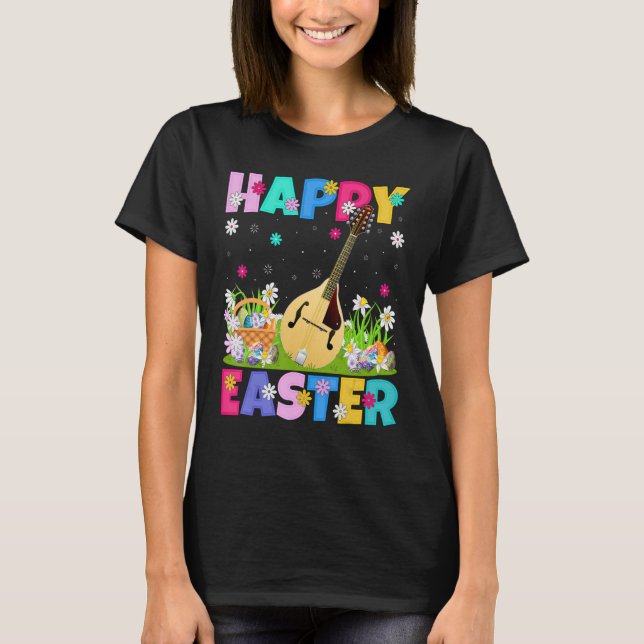 Mandolin  Happy Easter Funny Mandolin Easter Sunda T-Shirt (Front)